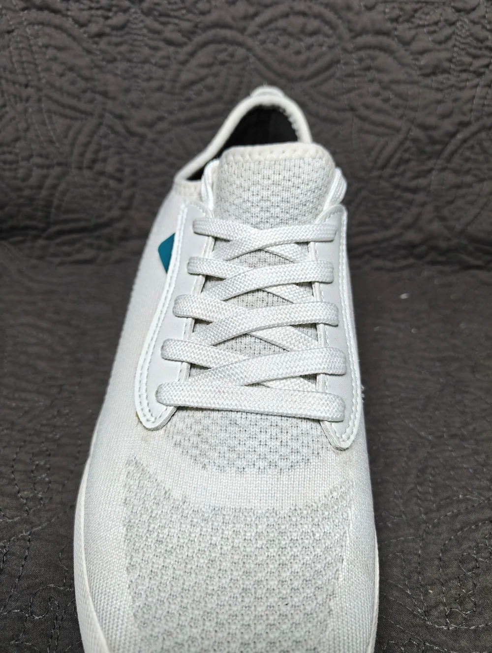 VESSI Weekend Waterproof White Knit Casual Off White Lace Up Sneaker Women's 7
